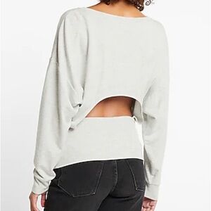 Crew Neck Back Cutout Sweatshirt